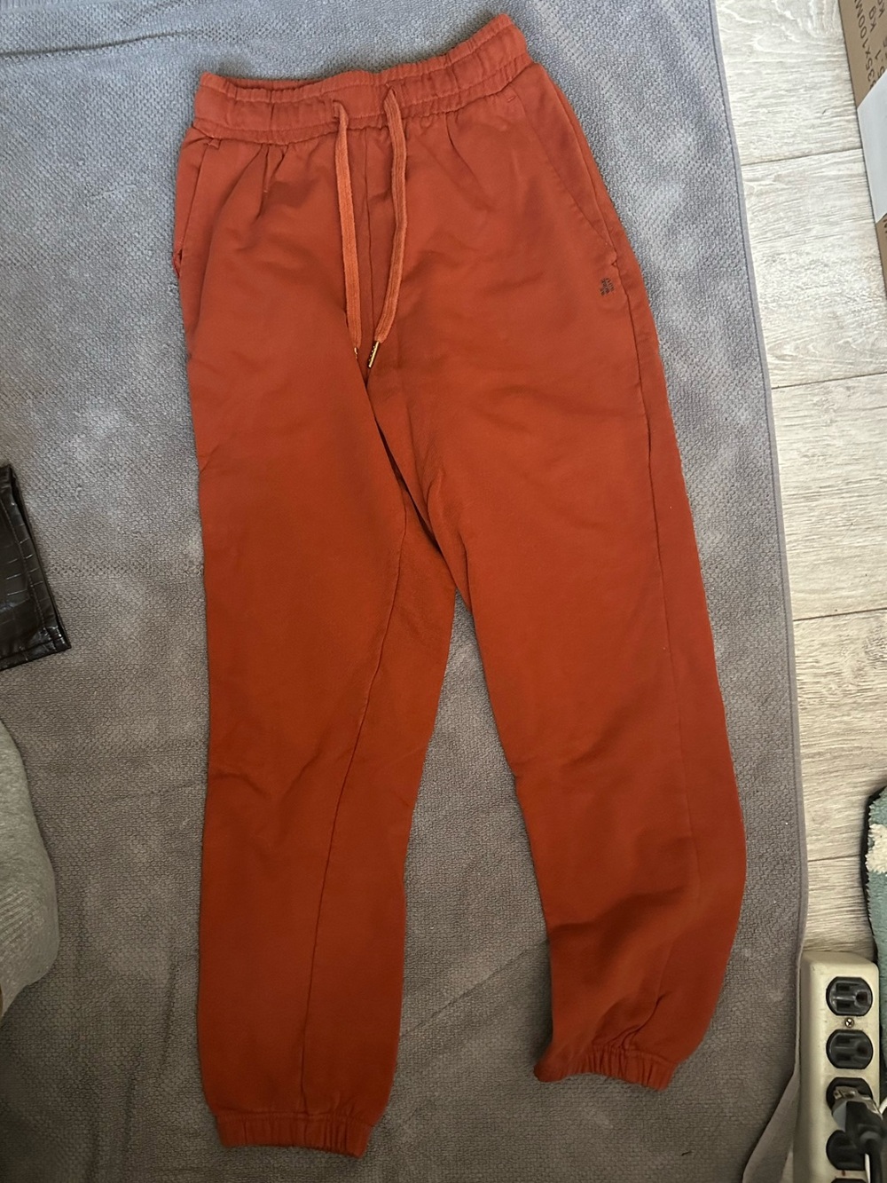 Rust Orange Drawstring Jogger Pants
